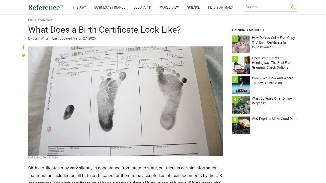 What Does a Birth Certificate Look Like? - Reference.com